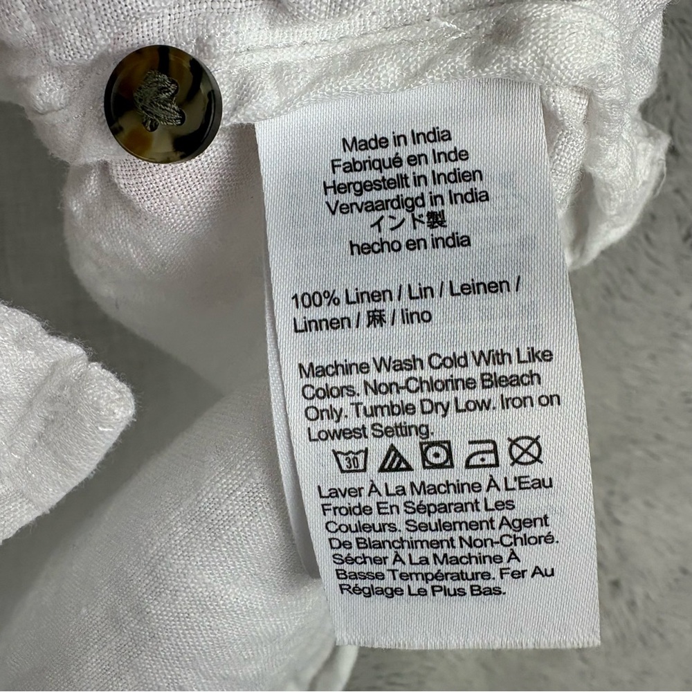 J. Crew White Short-Sleeve Linen Button-Down - Picture 5 of 8